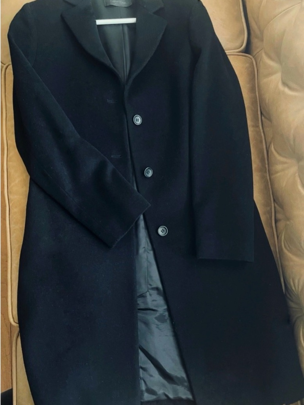 Womens's Black Single-Breasted Cashmere Wool Blend Coa - Classic Tailored Jacket